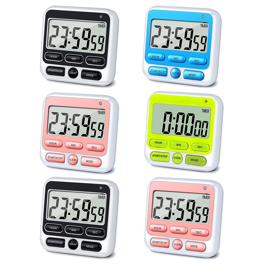 6 Pack Digital Timer,small Timers For Kids Magnetic Back Lcd Display