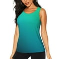 thumbnail image 2 of Picia Green Turquoise Teal Pattern Women's Workout Tank Top,Breathable Activewear,Slim Fit Athletic Top,Versatile Workout Moisture-wicking top-XX-Large, 2 of 9