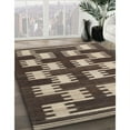 thumbnail image 2 of Ahgly Company Indoor Round Contemporary Bakers Brown Abstract Area Rugs, 3' Round, 2 of 6