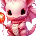 thumbnail image 2 of Adorno para Navidad Dragón Plano 2D Dinosaurio Rosa Acrílico 2 Uds. (#1), 2 of 9