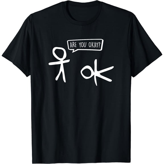Funny Stickman Cartoon T-Shirt for Kindness and Support - Be Kind Message