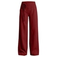 thumbnail image 5 of Girls Wide Leg Baggy Pants Drawstring Pants Cotton Linen Pants loose fit Trousers 4T-13T, 5 of 7