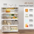 thumbnail image 7 of Collapsible Stackable 200Gal Storage Bins with Lids & Magnetic Doors, 4-Pack Folding Plastic Storage Cabinet for Closet Organization, White, 7 of 7