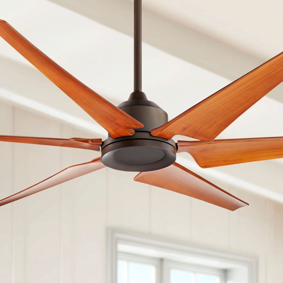 72" Casa Vieja Power Hawk Modern Indoor Outdoor Ceiling Fan with Remote Control Oil Rubbed Bronze Painted Wood Damp Rated for Patio Exterior House