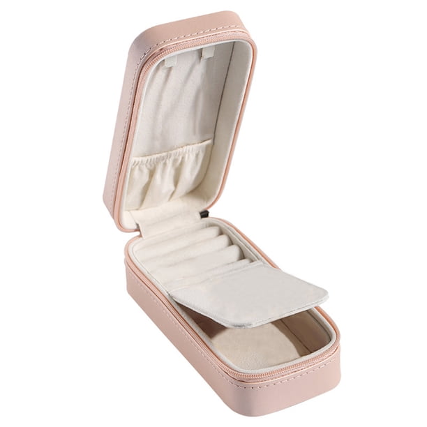 Qarigey Caja de joyería Cajas lisas de cuero Estuche clásico exquisito Maquillaje Organizador de cosméticos DIY para anillos Barras de labios Ropa, zapatos y accesorios Miscelánea Rosa Qarigey AP016746-02