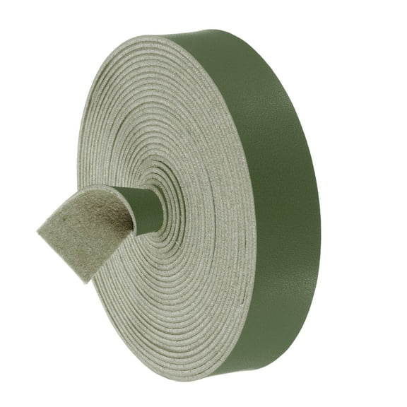 Faux Leather Strap, 1" Width x 197" Long Leather Belt Strip Trim Roll for DIY Craft Projects, Pet Collars(Dark Green)