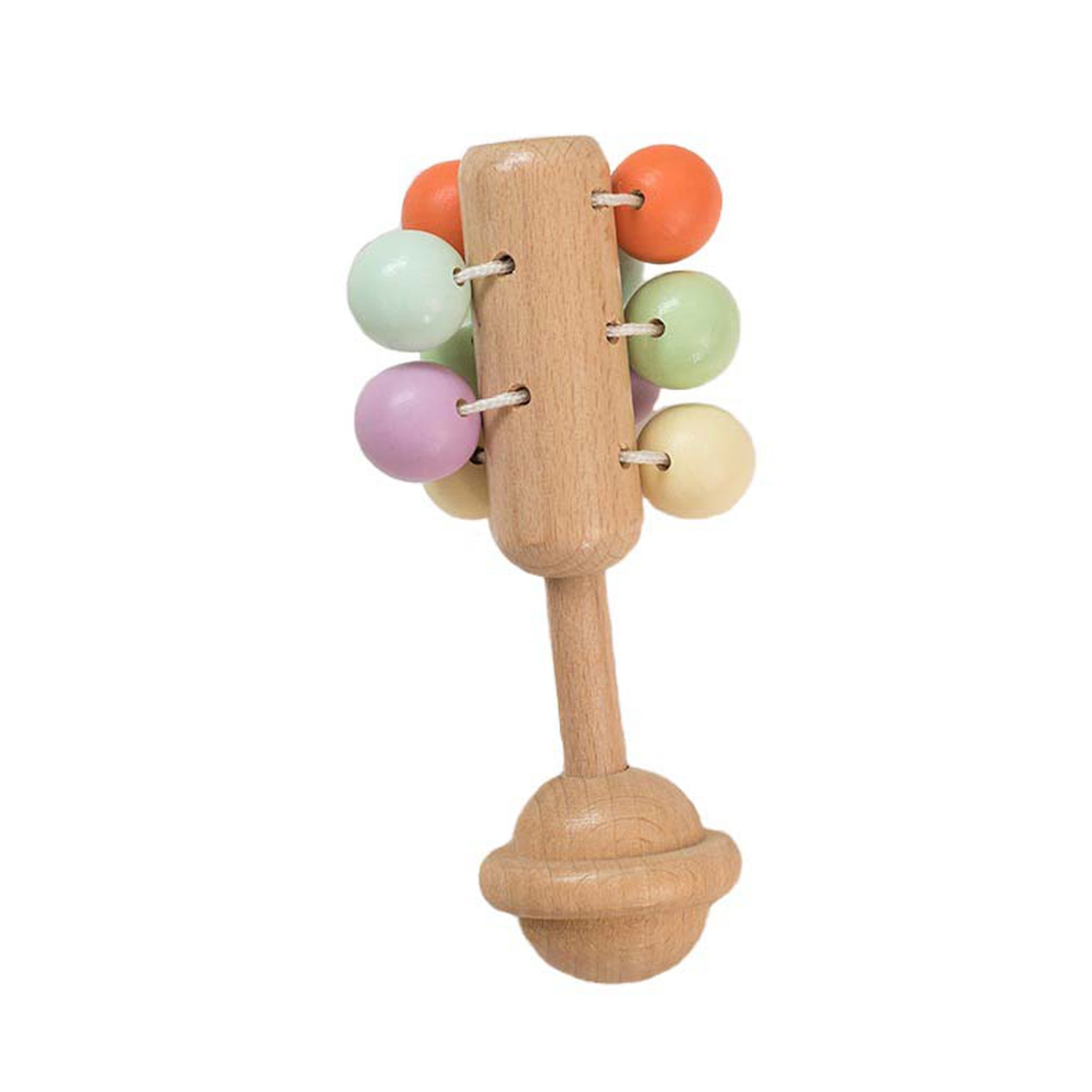 BEACENOV Montessori Wooden Rattle Toy Set for Infant Baby Boys Girls 0-6 Months,Montessori Baby Toys 6-12 Months,Toddler  Development Toys,Baby Sensory Toy,Set of 5,Baby Shower Gifts