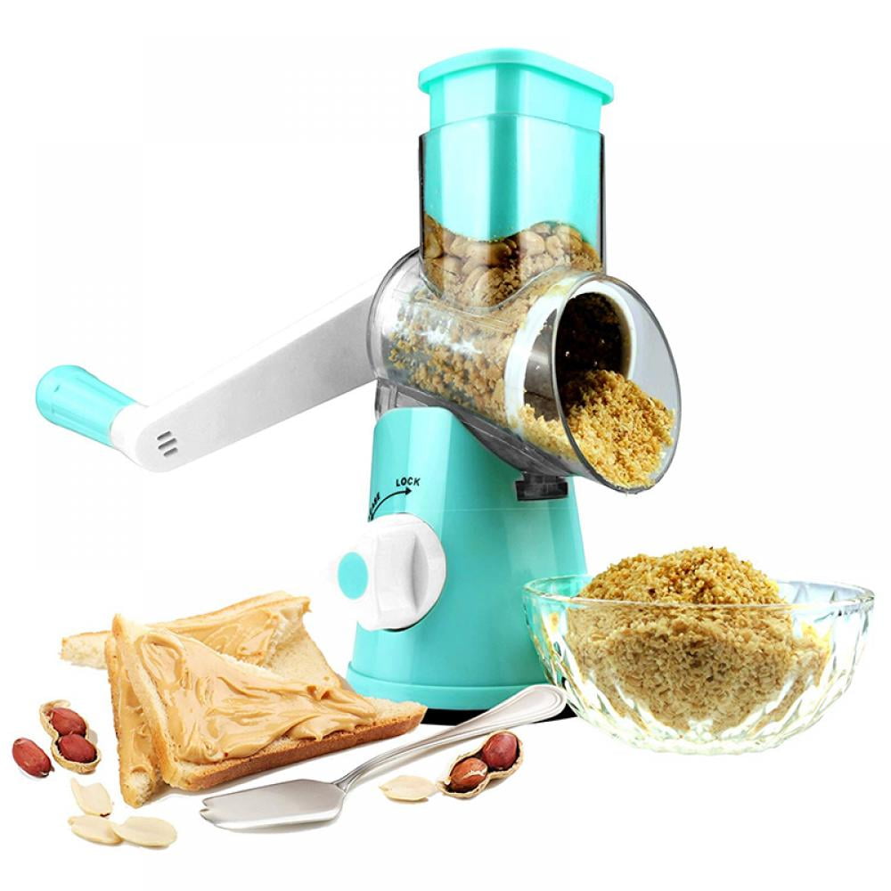 Multifunction Manual Rotary Cheese Grater - Round Tumbling Box Shredder for Vegetable, Nuts, Potato