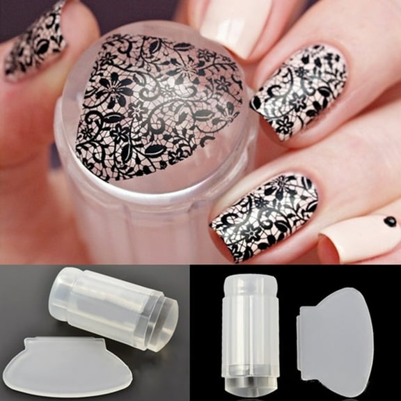 opvise 1 Pcs Clear Nail Art DIY Jelly Stamper Stamp Scraper Set Polish Stamping Scraping Tool