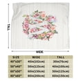 thumbnail image 3 of Wijzvio Letter W Flower Graphic Throw Blanket Soft Fuzzy Fleece Blanket For Couch Bed Living Room Decoration 80"X60", 3 of 9