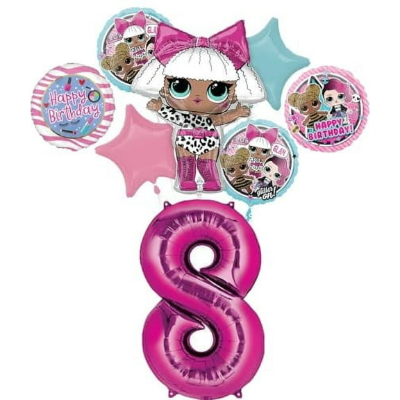 LOL Surprise 8th Birthday Party Supplies Balloon Bouquet Decorations