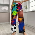 thumbnail image 2 of Basketball Football Pajamas For Women Loose Retro Night Pajama Pants Comfortable Sleepwear Bottoms Homewear, 2 of 6
