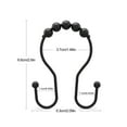 thumbnail image 5 of Black Stainless Steel Rust Resistant Double Hooks Smooth Slide Secure Hold Shower Curtain Hooks 20 Count, 5 of 6