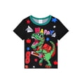 thumbnail image 3 of QEFJNO 3-12Y Kid Boys Dinosaur Pajamas Little Big Boys Sleepwear Short Sleeves and Pants 2 Pieces Summer Pjs Set, 3 of 11