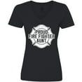 thumbnail image 3 of Inktastic Proud Firefighter Aunt WHT Women's V-Neck T-Shirt, 3 of 5