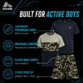 thumbnail image 5 of RBX Boys Athletic Outfit Lightweight Breathable Active Shirts and Basketball Shorts 3 Piece Set, 5 of 7