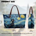 thumbnail image 6 of ZUXONGSY Starry Night Cat Print Handle Handbag for Women Lightweight Top Handle Tote Bag Large Capacity Weekender Bag with Zipper for Tours Daily Use, 6 of 6