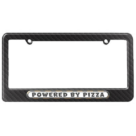 Riding Heel - Powered By Pizza License Plate Frame