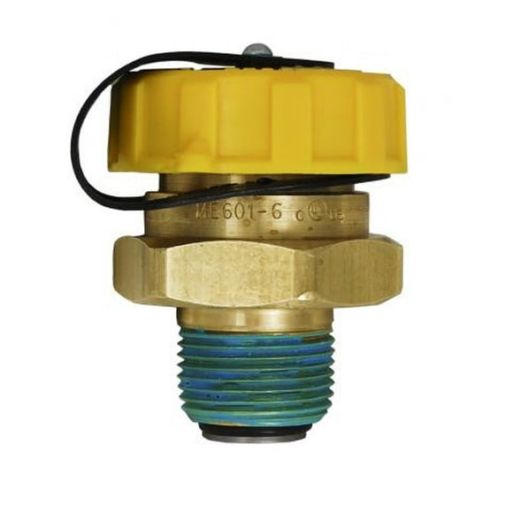 Marshall Excelsior; Marshall Excelsior Valve de Réservoir de Propane ME601-6 pour Réservoir de Propane Valve de Remplissage Double; 1-3/4 Pouce ACME x 3/4 Pouce MNPT; Laiton; avec Sangle de Bouchon