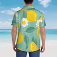 thumbnail image 6 of Xecao Lemons Chamomile Flowers And Leaves print Hawaiian shirt - a stylish short-sleeve button-down for men, perfect for casual beach and tropical outings., 6 of 9