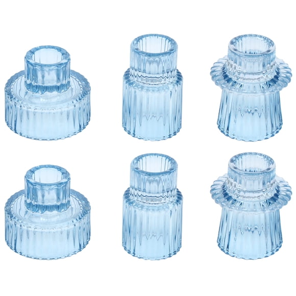 Portavelas Vixdonos de cristal, color azul claro (6 unidades)
