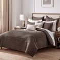 thumbnail image 2 of Levtex Home Cloud Waffle King / Cal King Quilt Set (106x92in) and 2 Pillow Shams (36x20in) - Box Quilted Waffle Texture - Cocoa - Cotton King Size Quilt Bedding Set - Lightweight Soft Pre-Washed, 2 of 4