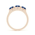 thumbnail image 2 of ANGARA Natural 1.8 Ct Aeon Three Stone Sapphire Hexagonal Engagement Ring in 14K Rose Gold for Women (Size-5mm) | September Birthstone, Anniversary, Jewelry Gift for Women | Natural Sapphire Ring, 2 of 9