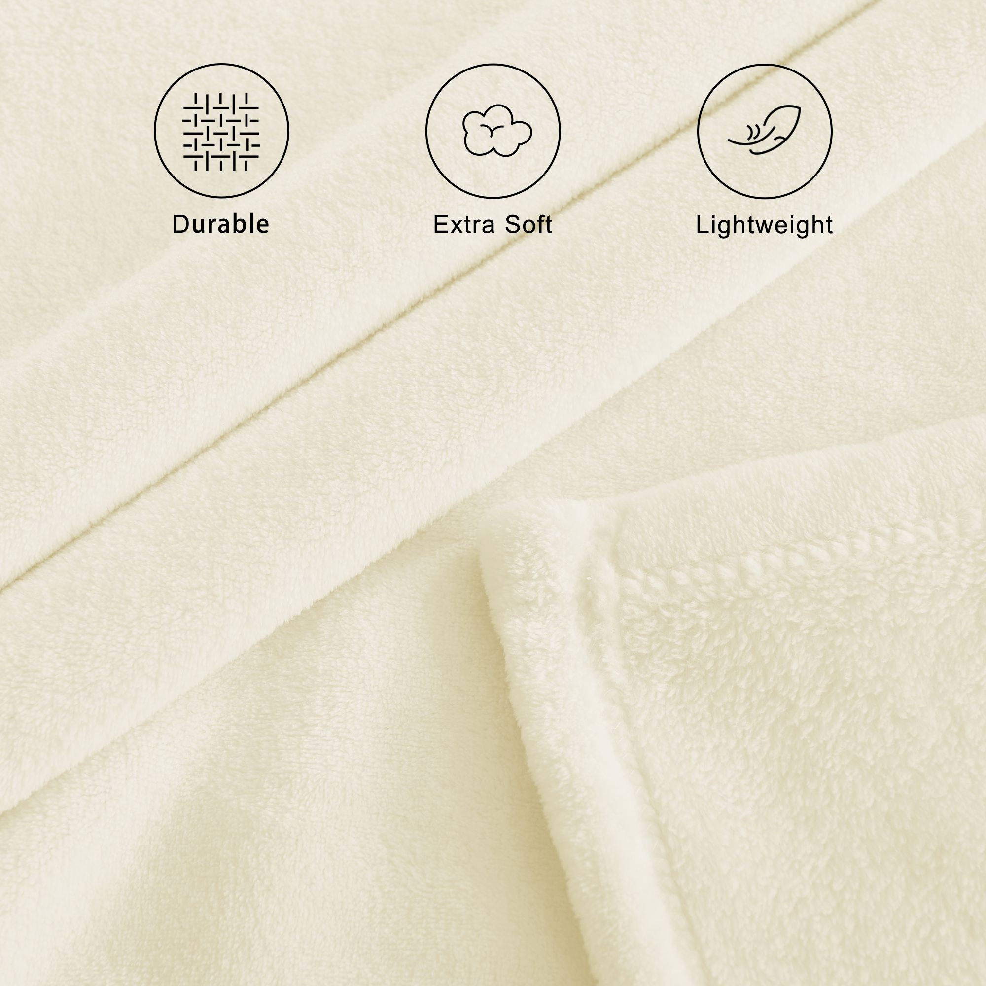 NICETOWN Flannel Bed Blanket Fleece King Size All Season Lightweight Plush Cozy Super Soft Luxury Couch Sofa Blanket for Bedroom/Gift, Beige, 70"x78"