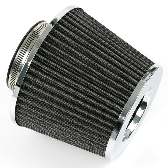 Black 3" 76mm Inlet Cold Air Intake Filter Cone Replacement High Performance Washable Dry Engine Air Filter