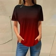 thumbnail image 2 of ICHUANYI Womens Casual Solid Short Sleeve Crew Neck Shirts T-shirt Summer Tops Fashion Clothing, 2 of 3