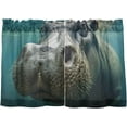 thumbnail image 2 of Cute Hippo Half Window Tier Curtains 36 Inch Blackout Thermal Insulating Kitchen Linen Tier Curtains for Kitchen, Bathroom, Cafe Home Decor, 2 of 7