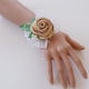 thumbnail image 2 of 6 Pulseras Elásticas para Novia, Ramillete de Muñeca, Boda, Graduación, Flor de Mano, Color Champán, 2 of 8
