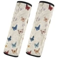 thumbnail image 2 of 2-Pack Seat Belt Covers with Flannel Seatbelt Shoulder Strap Case Adjustable Straps Soft Padding for Car Various Colors and Sizes Butterflies Small, 2 of 8