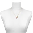 thumbnail image 2 of Delight Jewelry Silver-tone Small Pink Cupcake with Crystal Sprinkles - Large Goldtone Crystal Initial - V - Charm Necklace, 17.5"+2", 2 of 4