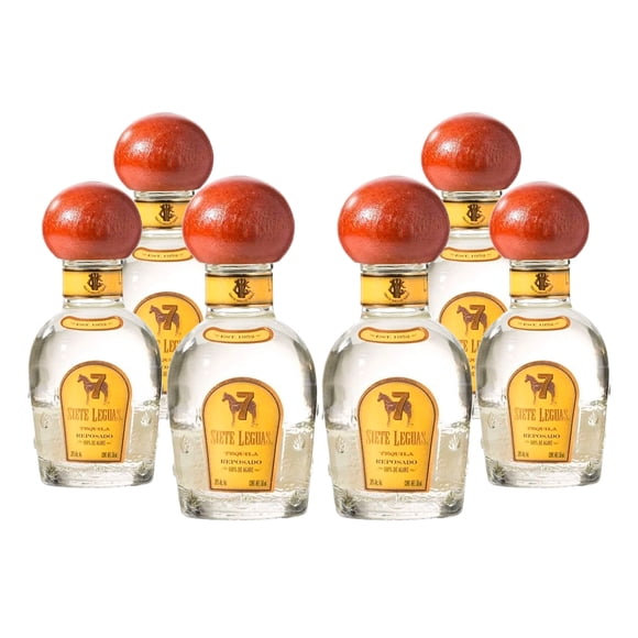 Six Pack Tequila Siete Leguas Artesanal Reposado 50 Ml Siete Leguas Tequila Reposado