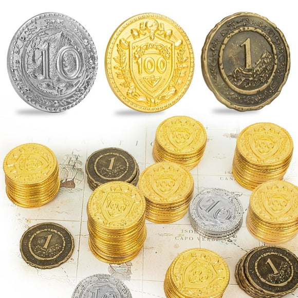 50 fichas de metal DND Coins Byhoo, 1,2 cm, oro, plata y cobre
