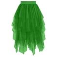 thumbnail image 4 of ZHOGXU Women Skirt Elastic Waist Solid Color Mesh Fashion Comfortable Knee Length Tutu Skirt For Casual Daily Wear,Green,S, 4 of 4