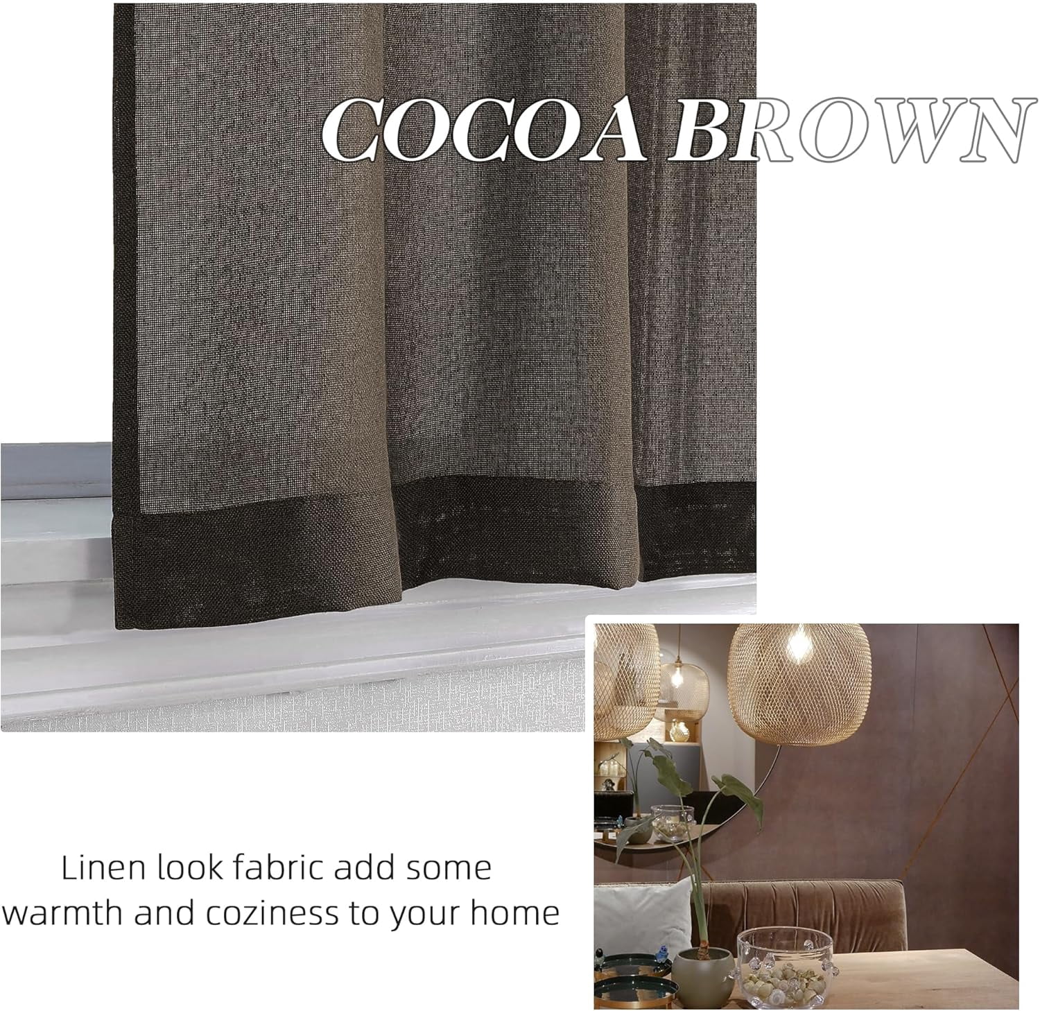 MKEUDQ-30 Inch Length Half Curtain Panels for Cafe Small Window,Provide Privacy Light Filtering Semi Sheer Linen Curtain Drapes for Bathroom,W26 x L30,2 Panels,Cream Ivory