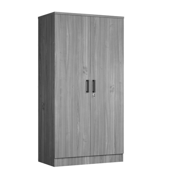 Woodpeckers Furniture And Mattress Harmony Collection Wood Two Door Armoire Wardrobe Cabinet (Grey)