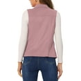 thumbnail image 3 of INSPIRE CHIC Women's Vest Button Front Sleeveless Faux Suede Utility Cargo Jacket with Pockets Pink S, 3 of 6