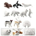 thumbnail image 1 of 10Pcs Animal Model Easy to Store Lightweight PVC Mini Arctic Winter Animals Model for Car Decoration, 1 of 10