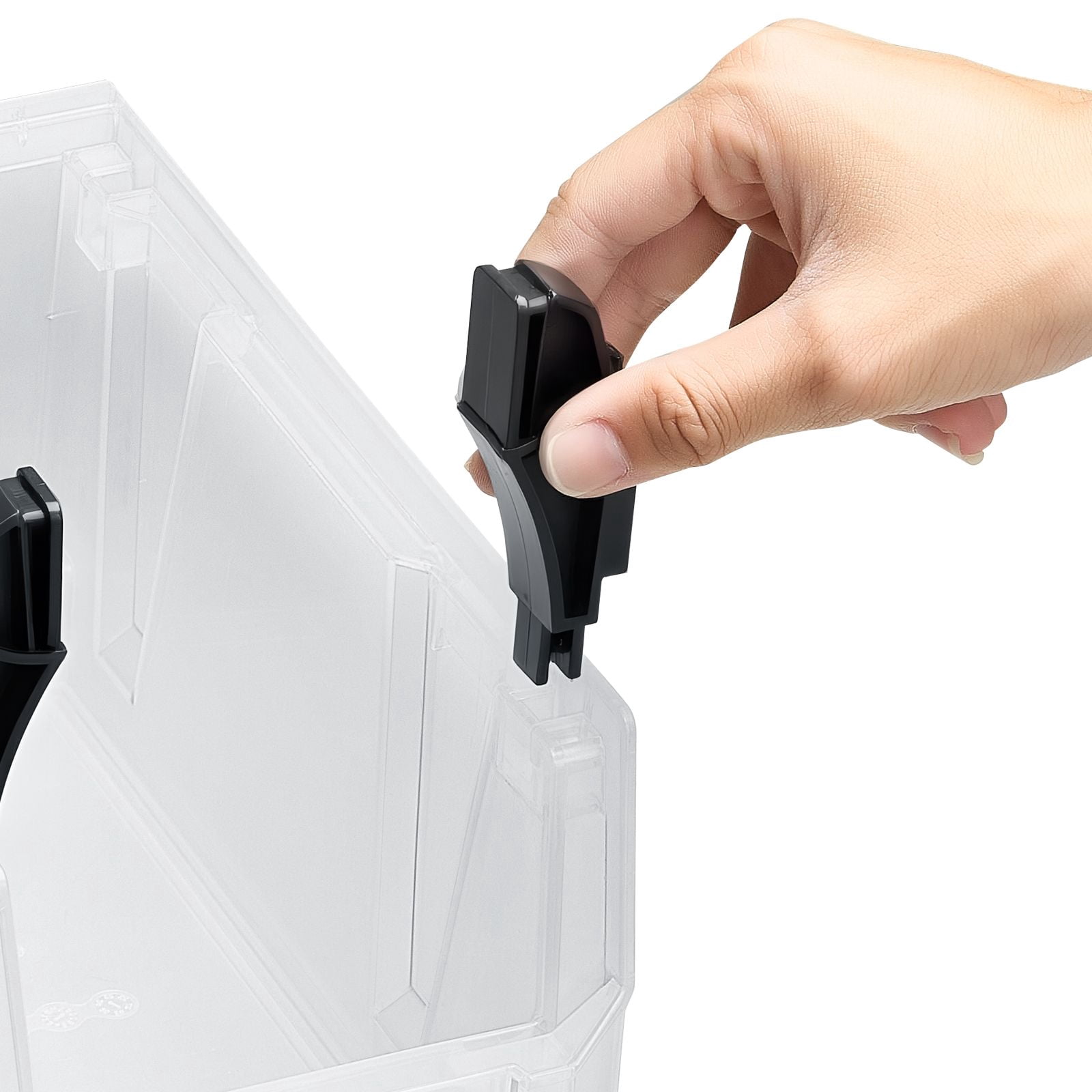 8-Pack Plastic Stackable Storage Bins 10.9"x5.5"x5.1", PP Material, Front-Open Design, Label Stickers, for Closet Garage Office Organization