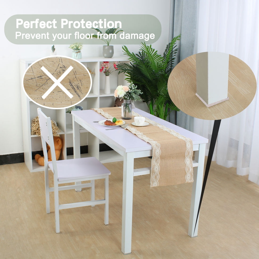 Unique Bargains 70pcs Self-stick Non-slip Anti-scratch Felt Pads for Floors Protector