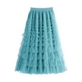 thumbnail image 3 of DuoJiaJ Women's Fashionable And Casual New Mid Length Long Skirt With Skirt And Half Body Skirt Skirts For Women Blue S, 3 of 3