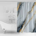 thumbnail image 3 of Hokiten Shower Curtain, Gray Marble Fabric Shower Curtains for Bathroom, Nature Marble Crack Yellow Lines Art Bath Curtain Waterproof Bathtub Curtains with 12 Hooks, Small 36" x 72", 3 of 7