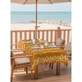 thumbnail image 2 of Outdoor Tablecloth with Umbrella Hole for Patio/Picnic/Party/Camping, Orange Spring Leaves Waterproof Table Cloth Rectangle Table Cover Washable, Pastoral Botanical Striped Flowers (52"x 70"), 2 of 8