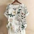 thumbnail image 1 of Chemises à Manches Courtes pour Femmes Hauts d'Été Tendance 2023 Mode Femme Décontractée Col Rond Blouse Imprimée T-Shirt Manches Courtes Hauts d'Été, 1 of 4