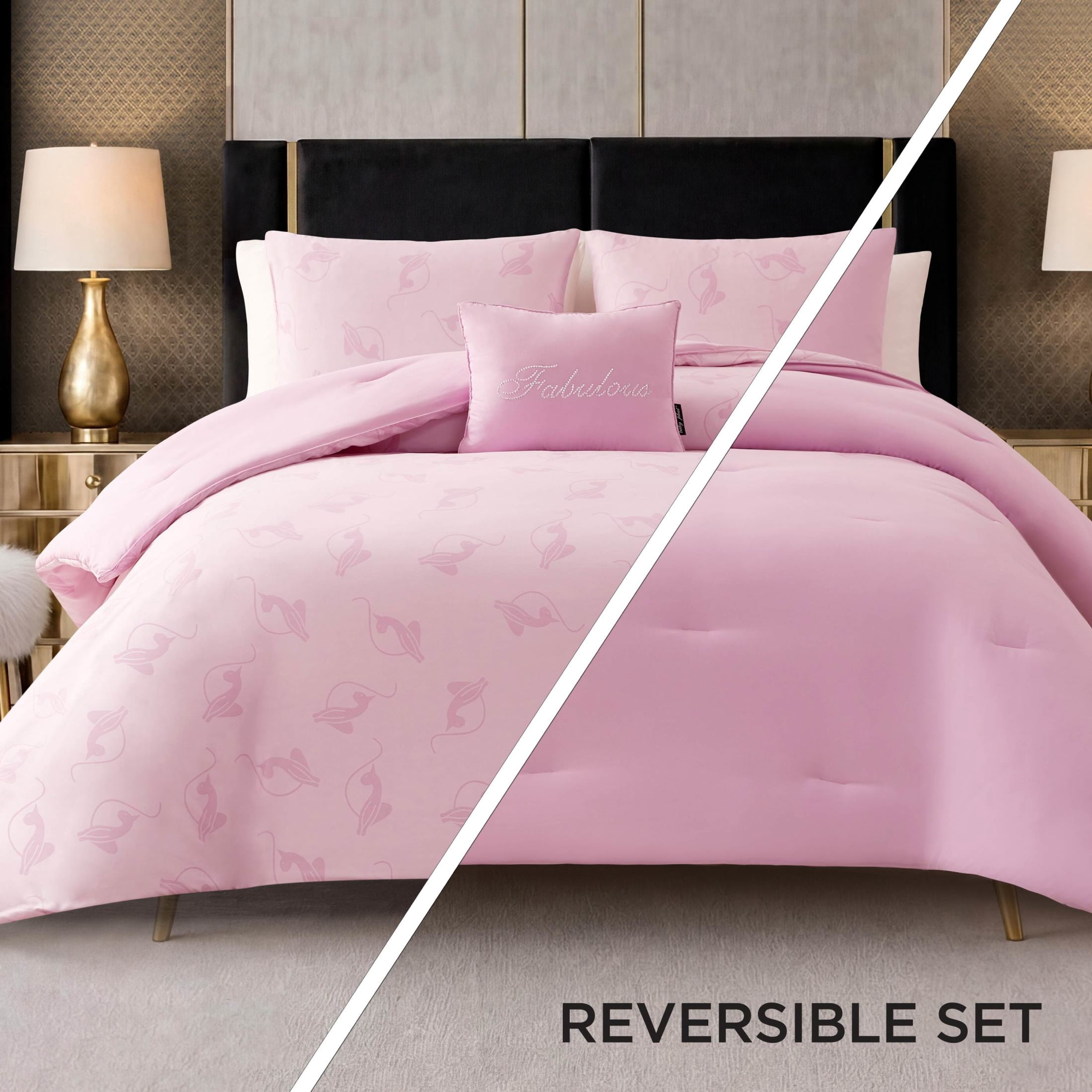 Baby Phat Logo Cat Comforter Sets Full/Queen, Pink