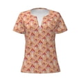 thumbnail image 3 of Naloa Mushroom Print T-Shirts Short Sleeve V Neck Tees for Women Fashion Tops Trendy Lightweight Soft Casual Summer Outfits Clothes, 3 of 5