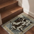 thumbnail image 3 of KUETH 2'x3' Cow Area Rugs for Living Room, Non Slip Machine Washable Vintage Boho Rug, Low Pile Print Rug for Bedroom Dining Room Home Office, 3 of 9